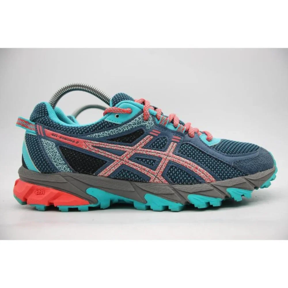 Asics T684N Gel Sonoma 2 Women's Size 9 Teal Trail Running Shoes Sneakers